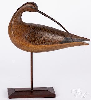 Ian McNair, carved and painted curlew decoy