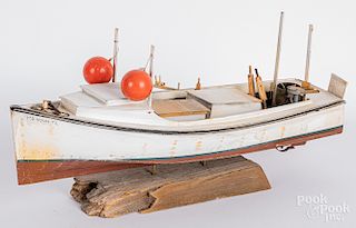 Painted oyster boat model