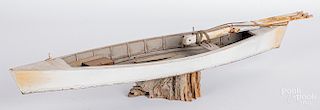 Gunning skiff boat model, with punt gun