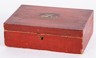 New England painted sewing box