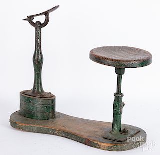 Unusual portable painted shoe shine stand