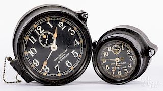 Two Seth Thomas Mark-I US Navy Deck Clocks