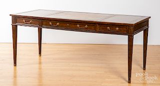Baker mahogany desk with leather inset top