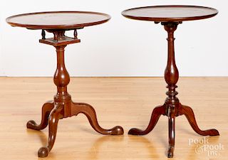 Two walnut candlestands