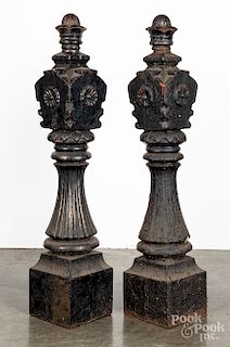 Pair of Victorian cast iron posts