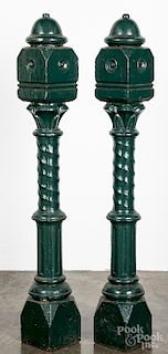 Pair of Victorian cast iron posts