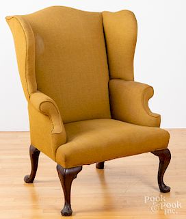 English Queen Anne upholstered easy chair