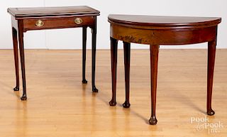 Two Queen Anne card tables
