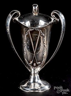 Sterling silver golf trophy