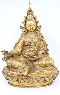 Large Gilt Bronze Tibetan Buddha, Yongle Mark