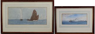 (2) 20th C. Nautical Watercolor Paintings