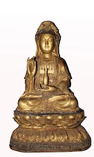 Large, Antique Bronze Tibetan Buddha Figure
