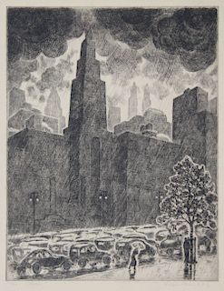 Ralph Fabri (New York, 1894 - 1975) "Rain"