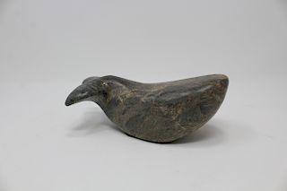 Signed, Inuit Carved Stone Whale