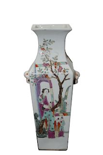 Chinese, Famille Rose Porcelain Vase. Signed