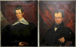 (2) 19th C. American School Portraits