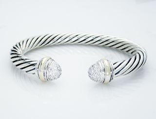 David Yurman Cable Classics Bracelet Diamond 18K Gold,