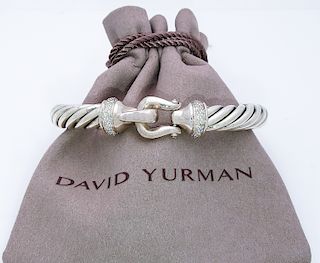 David Yurman Diamond Buckle Cable Bracelet
