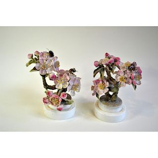 ROYAL WORCESTER APPLE BLOSSOM AND BEE SPRAYS, PAIR
