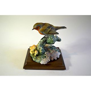 ROYAL WORCESTER ENGLISH ROBIN IN AUTUMN WOODS