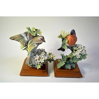ROYAL WORCESTER CHAFFINCH AND MAY, PAIR