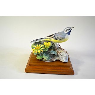 ROYAL WORCESTER GREY WAGTAIL AND CELANDINE, SINGLE