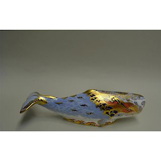 ROYAL CROWN DERBY OCEANIC WHALE PAPERWEIGHT