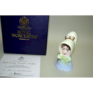 ROYAL WORCESTER PORCELAIN OLD LADY CANDLE SNUFFER
