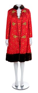 Oscar de la Renta Fur Trimmed Coat with Matching Dress, 1960-70s Size label: 8
Size label: 8