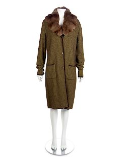 Loro Piana Coat with Detachable Chinchilla Fur Collar, 2000-10s