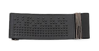 A Balmain Black Cutout Leather Belt, 1980-90s