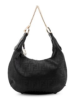 A Fendi Black Logo Handbag