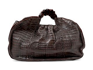 Nancy Gonzalez Brown Crocodile Bag, 