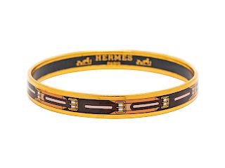 An Hermes Narrow Enameled Bracelet,