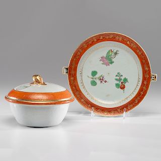 Chinese Export Tureen and Warming Tray