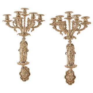 Brass Figural Wall Sconces
