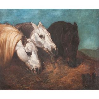 English School, Portrait of Horses After J. F. Herring