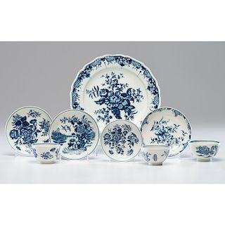 Worcester Dr. Wall Period Plates, Saucers and Tea Bowls