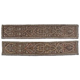 Pair of Turkish Ottoman Silk Embroidered Panels
