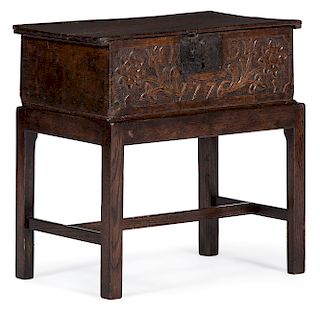 English Bible Box on Stand, Dated 1776