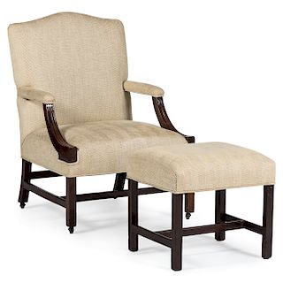 George III Library Chair with Foot Rest