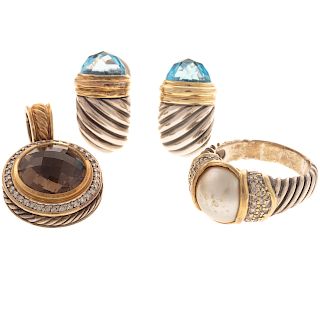 A Collection of David Yurman Silver & 18K Jewelry