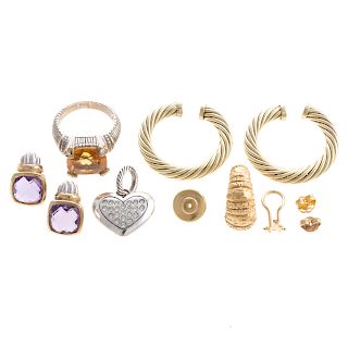 A Collection of Ladies Silver and Gold Jewelry