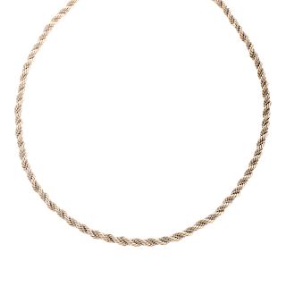A Ladies 14K Two Toned Rope Chain Necklace