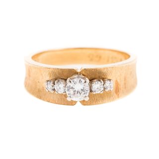 A Ladies Wide Diamond Band in 18K