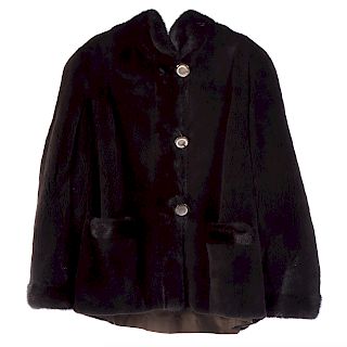 A Ladies Dark Brown Reversible Mink Jacket