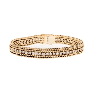 A Ladies Diamond Bracelet 4 ctw in 14K Gold