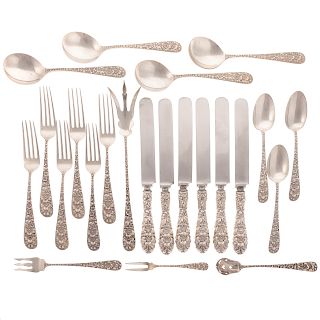 Stieff "Forget-Me-Not" Sterling 23-pc Flatware