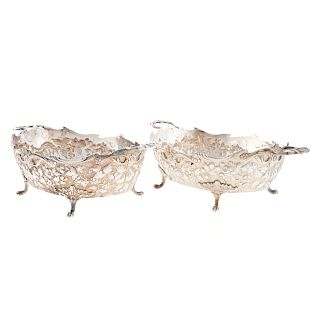 Pair of A. E. Warner Sterling Silver Footed Dishes