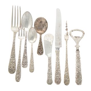 Collection of Assorted Sterling Repousse Flatware